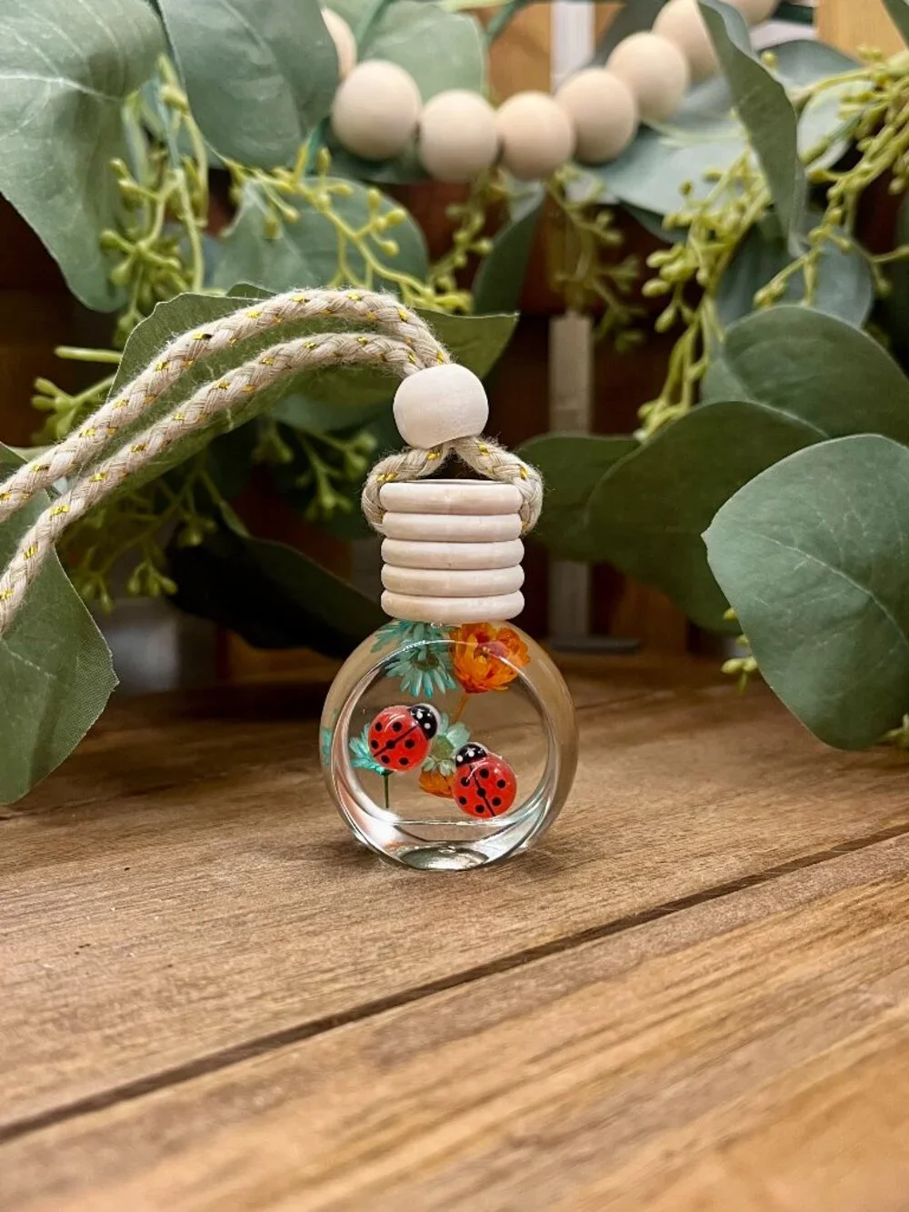 Ladybug Car Oil Diffuser, Ladybug Car Air Freshener, Fragrance Oil, Car Charm
